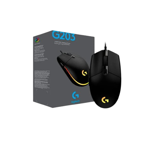 MOUSE LOGITECH G203 LIGHTSYNC RGB COLORES NEGRO, BLANCO, LILA, AZUL #SL