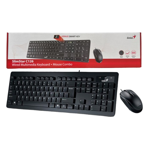 Combo Teclado + Mouse alámbrico Multimedia SLIMSTAR C126,USB #MS