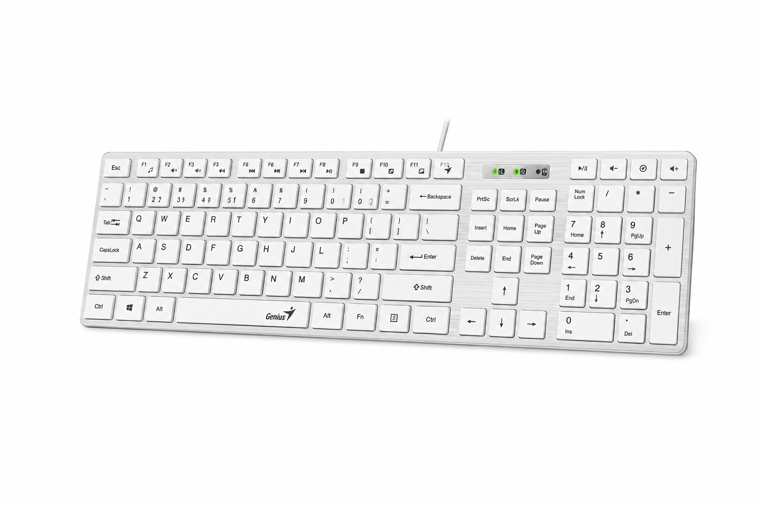 Teclado Genius alámbrico SLIMSTAR 126 BLANCO USB #MS - Image 2
