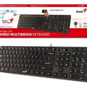 Teclado Genius alámbrico SLIMSTAR 126 NEGRO USB #MS
