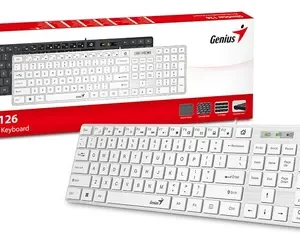 Teclado Genius alámbrico SLIMSTAR 126 BLANCO USB #MS