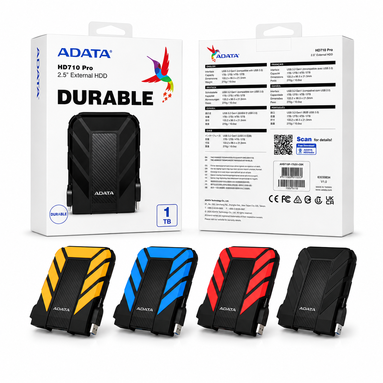 Disco duro externo ADATA HD710 Pro 1TB