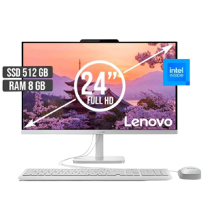 Todo en Uno Lenovo A100 Intel N100 8GB RAM 512GB SSD 23.8 Full HD Blanco